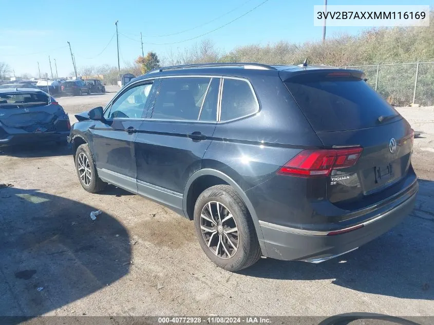 2021 Volkswagen Tiguan 2.0T Se/2.0T Se R-Line Black/2.0T Sel VIN: 3VV2B7AXXMM116169 Lot: 40772928