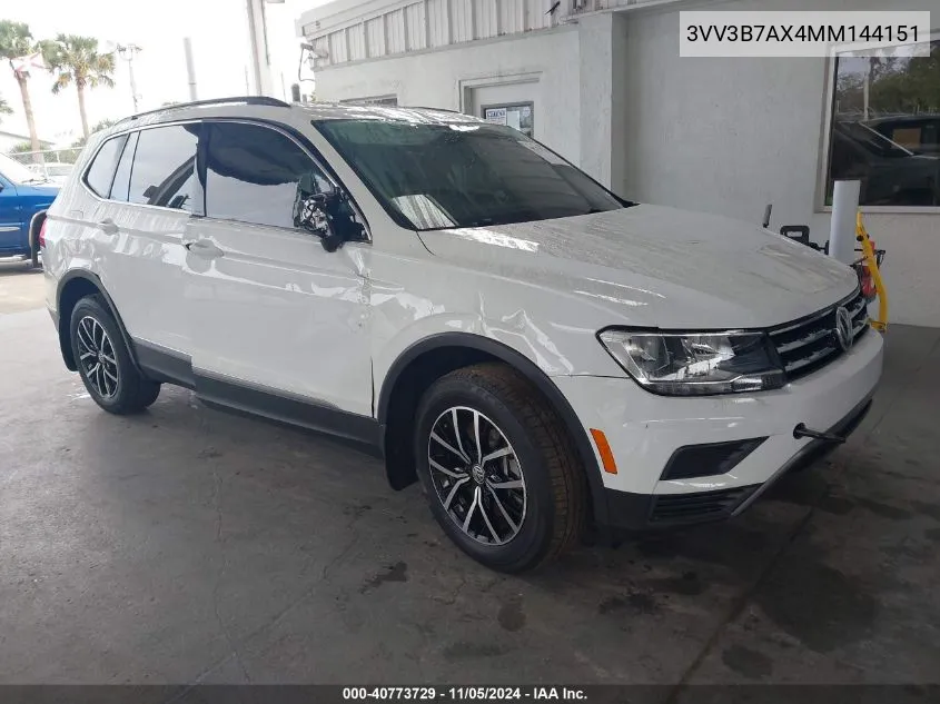 2021 Volkswagen Tiguan 2.0T Se/2.0T Se R-Line Black/2.0T Sel VIN: 3VV3B7AX4MM144151 Lot: 40773729