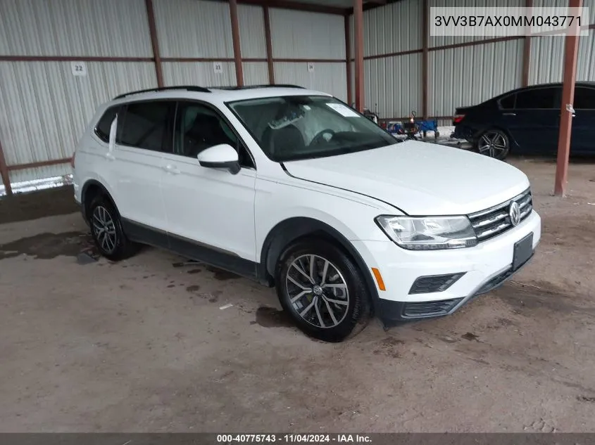 2021 Volkswagen Tiguan 2.0T Se/2.0T Se R-Line Black/2.0T Sel VIN: 3VV3B7AX0MM043771 Lot: 40775743