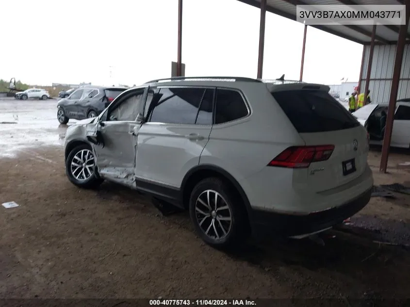 2021 Volkswagen Tiguan 2.0T Se/2.0T Se R-Line Black/2.0T Sel VIN: 3VV3B7AX0MM043771 Lot: 40775743