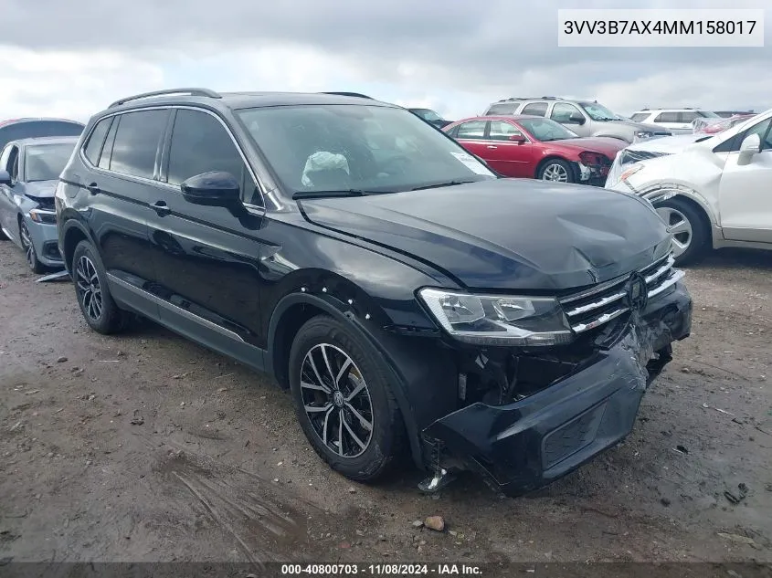 2021 Volkswagen Tiguan 2.0T Se/2.0T Se R-Line Black/2.0T Sel VIN: 3VV3B7AX4MM158017 Lot: 40800703