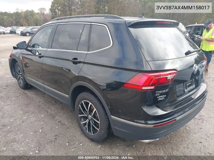 2021 Volkswagen Tiguan 2.0T Se/2.0T Se R-Line Black/2.0T Sel VIN: 3VV3B7AX4MM158017 Lot: 40800703