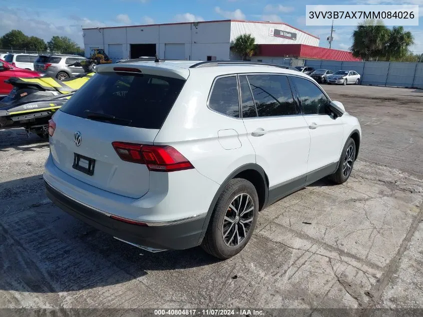 2021 Volkswagen Tiguan 2.0T Se/2.0T Se R-Line Black/2.0T Sel VIN: 3VV3B7AX7MM084026 Lot: 40804817