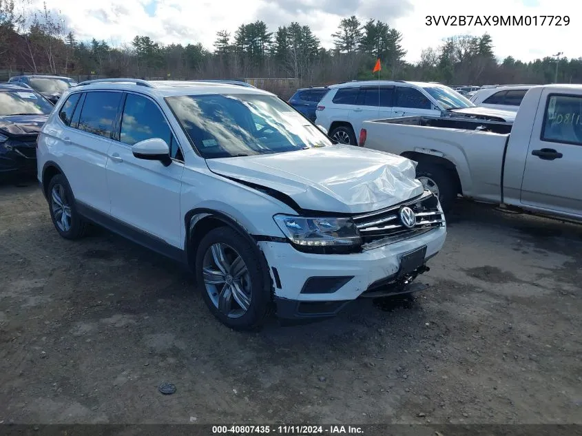 2021 Volkswagen Tiguan 2.0T Se/2.0T Se R-Line Black/2.0T Sel VIN: 3VV2B7AX9MM017729 Lot: 40807435