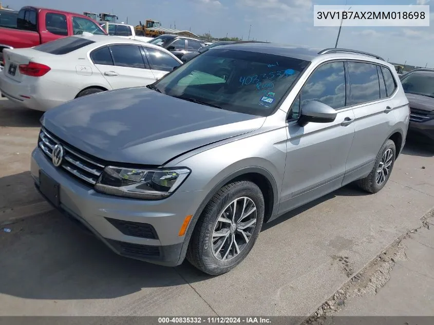 2021 Volkswagen Tiguan 2.0T S VIN: 3VV1B7AX2MM018698 Lot: 40835332