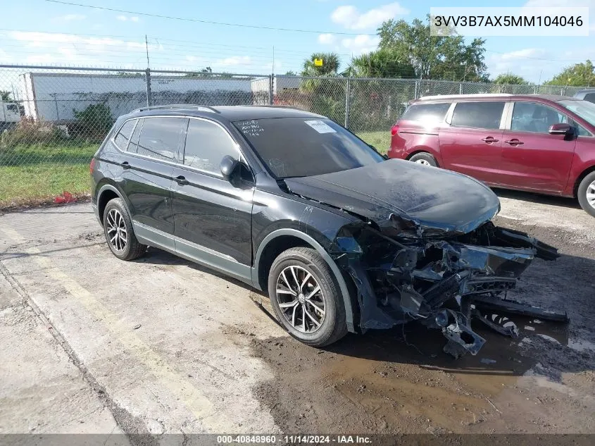 2021 Volkswagen Tiguan 2.0T Se/2.0T Se R-Line Black/2.0T Sel VIN: 3VV3B7AX5MM104046 Lot: 40848960