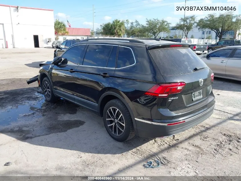 2021 Volkswagen Tiguan 2.0T Se/2.0T Se R-Line Black/2.0T Sel VIN: 3VV3B7AX5MM104046 Lot: 40848960