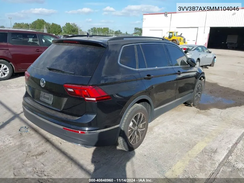 2021 Volkswagen Tiguan 2.0T Se/2.0T Se R-Line Black/2.0T Sel VIN: 3VV3B7AX5MM104046 Lot: 40848960