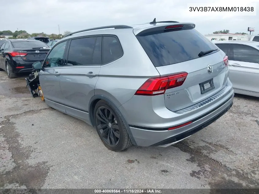 2021 Volkswagen Tiguan 2.0T Se/2.0T Se R-Line Black/2.0T Sel VIN: 3VV3B7AX8MM018438 Lot: 40869564