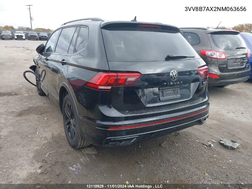 2022 Volkswagen Tiguan VIN: 3VV8B7AX2NM063656 Lot: 12118929