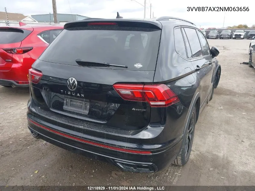 2022 Volkswagen Tiguan VIN: 3VV8B7AX2NM063656 Lot: 12118929