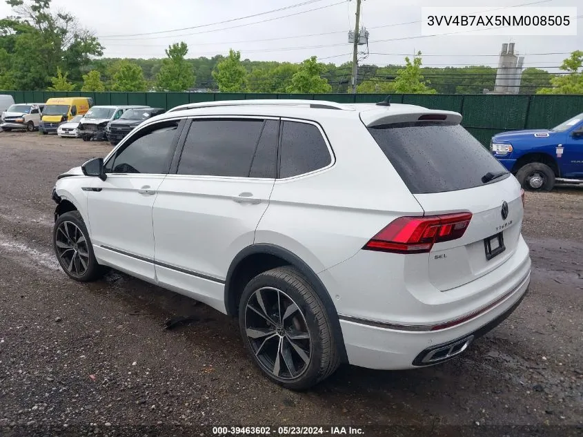 2022 Volkswagen Tiguan 2.0T Sel R-Line VIN: 3VV4B7AX5NM008505 Lot: 39463602