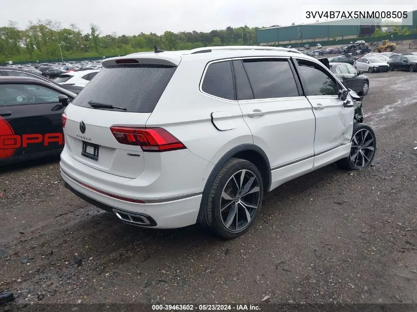 2022 Volkswagen Tiguan 2.0T Sel R-Line VIN: 3VV4B7AX5NM008505 Lot: 39463602