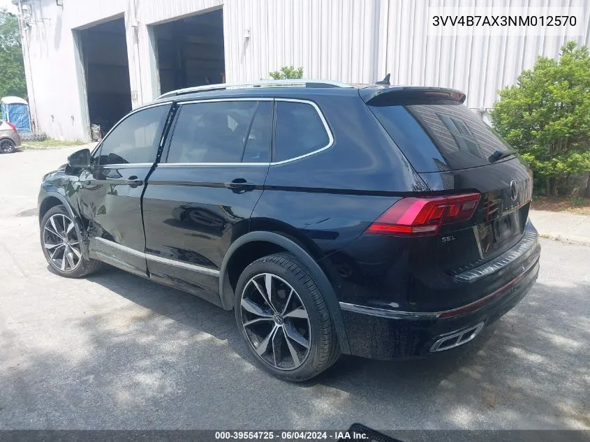 2022 Volkswagen Tiguan 2.0T Sel R-Line VIN: 3VV4B7AX3NM012570 Lot: 39554725