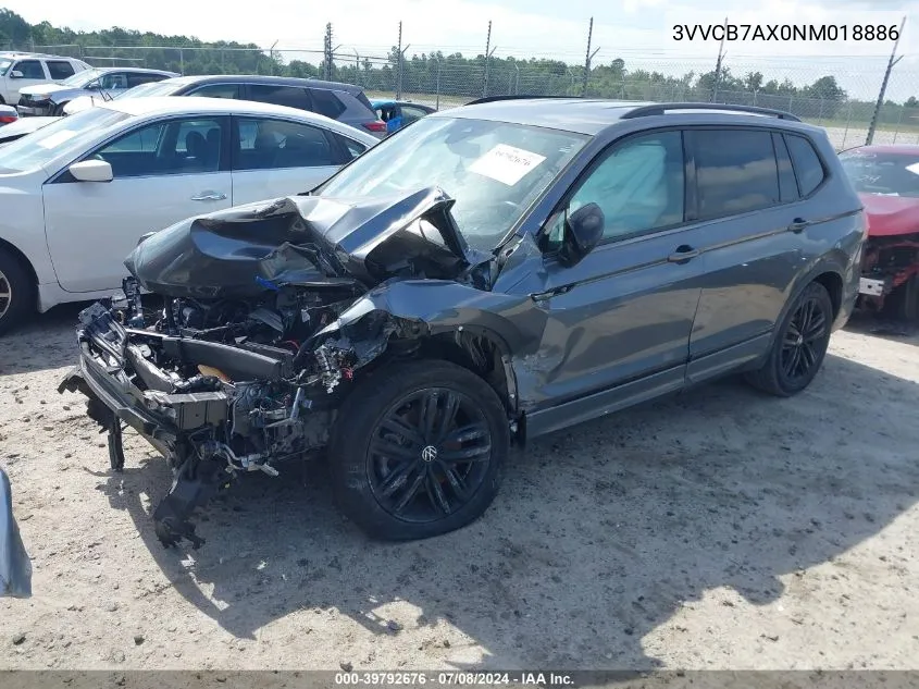 2022 Volkswagen Tiguan 2.0T Se R-Line Black VIN: 3VVCB7AX0NM018886 Lot: 39792676