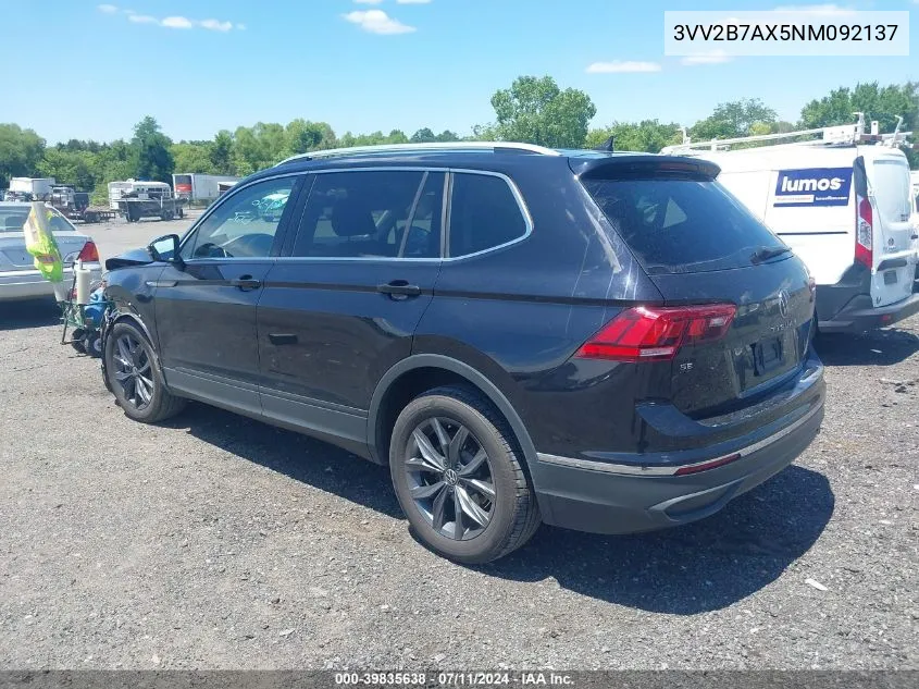 2022 Volkswagen Tiguan 2.0T Se VIN: 3VV2B7AX5NM092137 Lot: 39835638