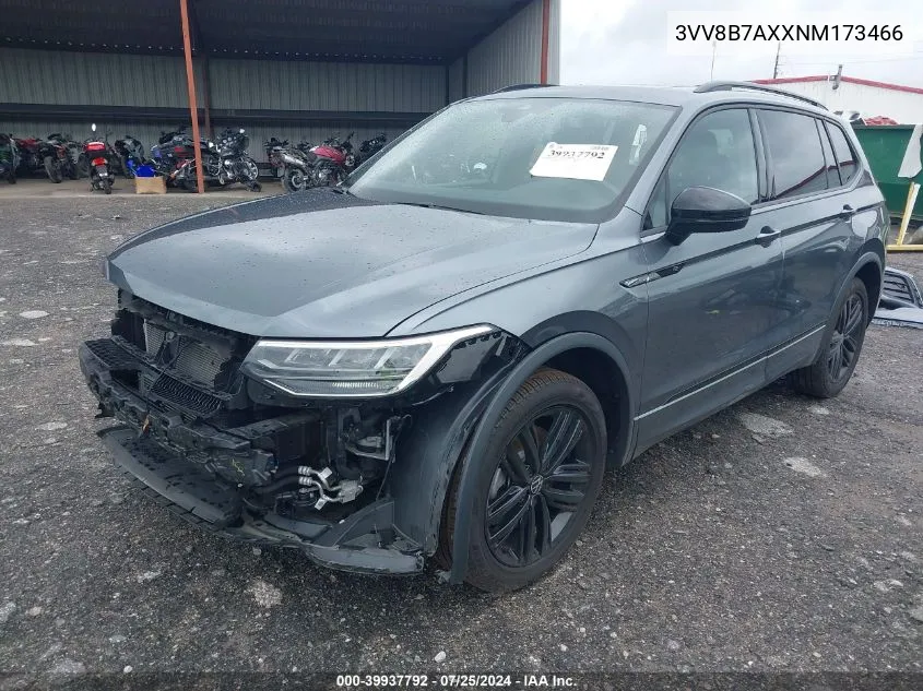 3VV8B7AXXNM173466 2022 Volkswagen Tiguan 2.0T Se R-Line Black