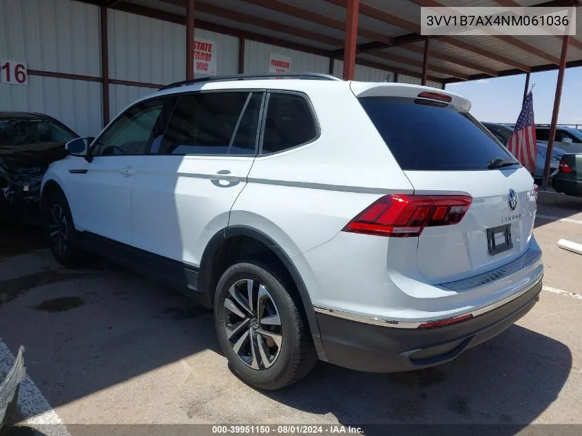 2022 Volkswagen Tiguan 2.0T S VIN: 3VV1B7AX4NM061036 Lot: 39951150