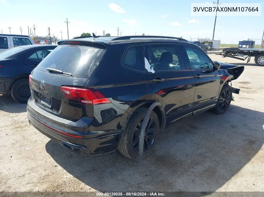 2022 Volkswagen Tiguan 2.0T Se R-Line Black VIN: 3VVCB7AX0NM107664 Lot: 40120035