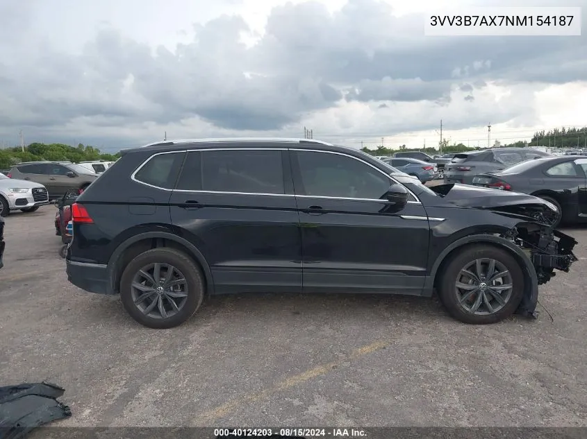 2022 Volkswagen Tiguan 2.0T Se VIN: 3VV3B7AX7NM154187 Lot: 40124203