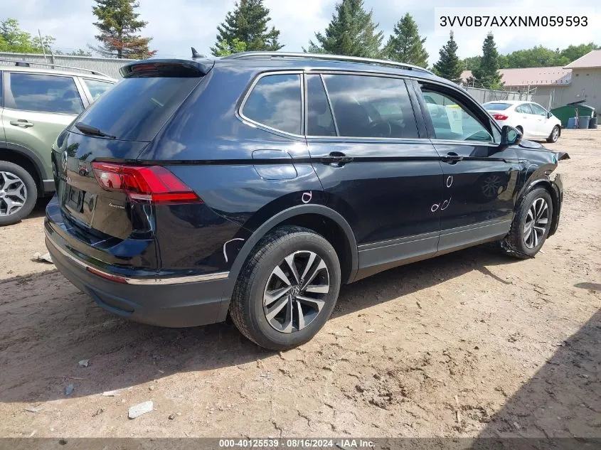 2022 Volkswagen Tiguan 2.0T S VIN: 3VV0B7AXXNM059593 Lot: 40125539