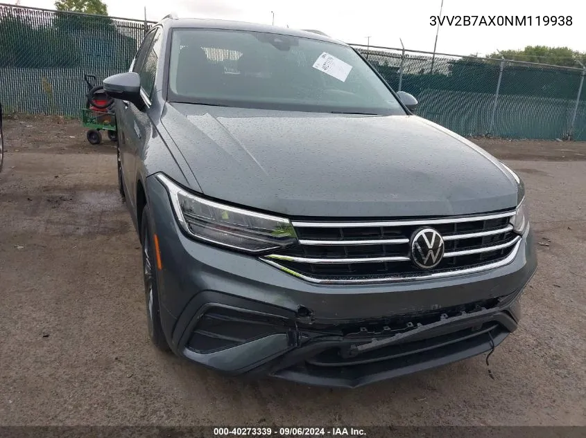 2022 Volkswagen Tiguan Se VIN: 3VV2B7AX0NM119938 Lot: 40273339