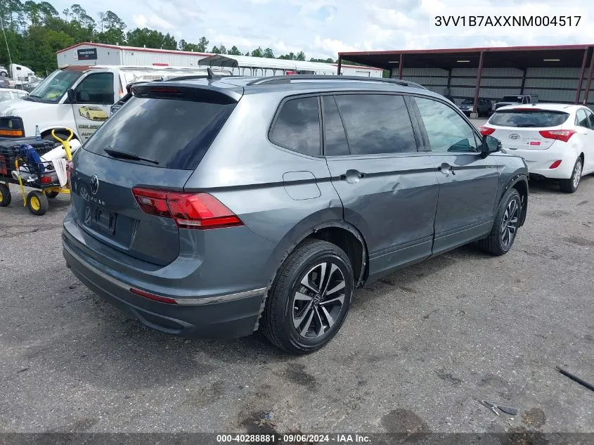 2022 Volkswagen Tiguan 2.0T S VIN: 3VV1B7AXXNM004517 Lot: 40288881