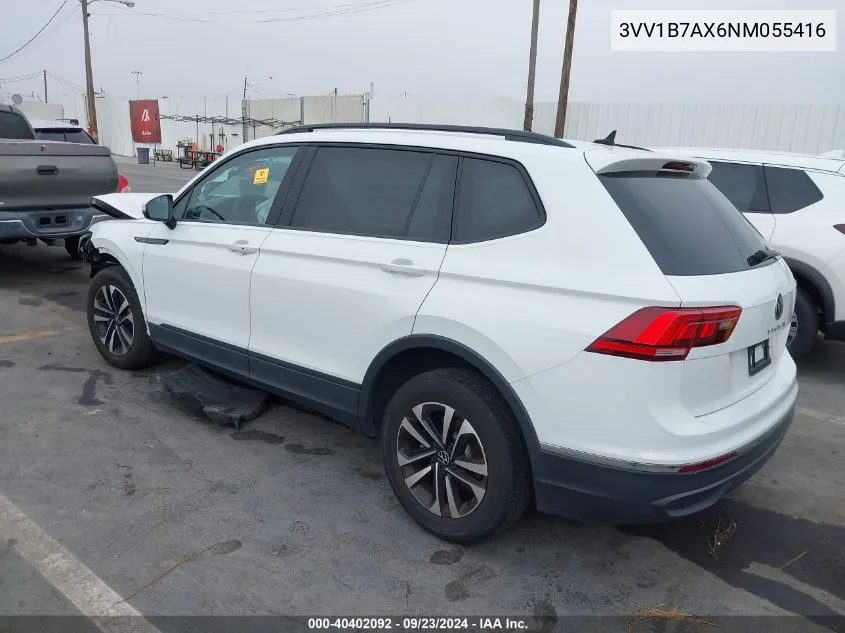 2022 Volkswagen Tiguan S VIN: 3VV1B7AX6NM055416 Lot: 40402092