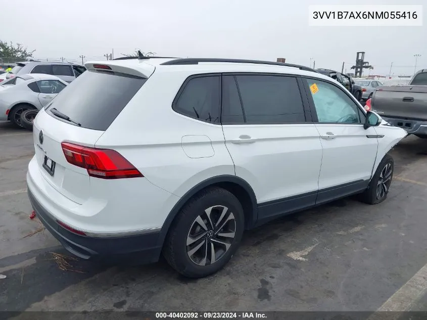 2022 Volkswagen Tiguan S VIN: 3VV1B7AX6NM055416 Lot: 40402092