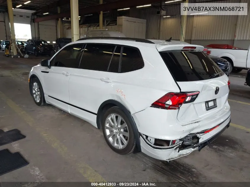 2022 Volkswagen Tiguan 2.0T Sel R-Line VIN: 3VV4B7AX3NM068721 Lot: 40412933