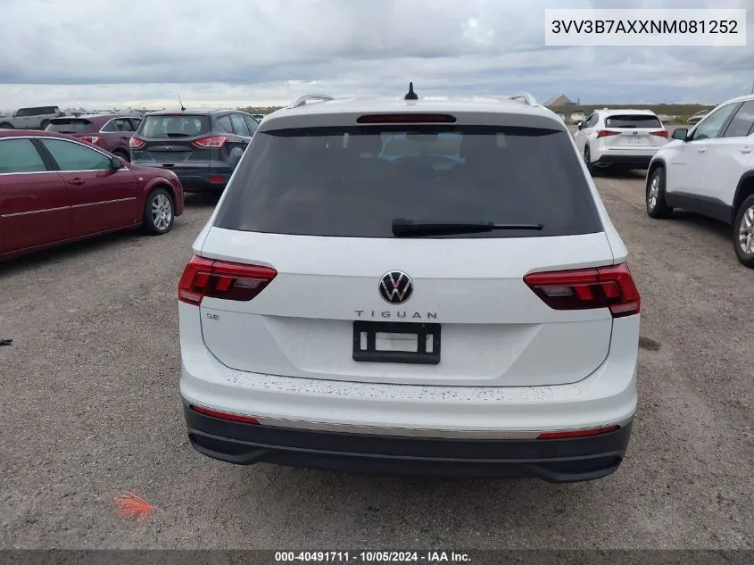 2022 Volkswagen Tiguan Se VIN: 3VV3B7AXXNM081252 Lot: 40491711