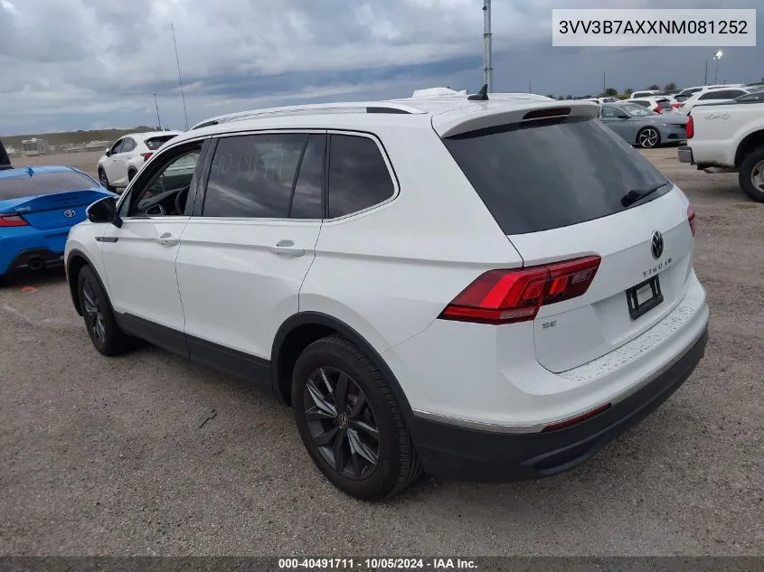 2022 Volkswagen Tiguan Se VIN: 3VV3B7AXXNM081252 Lot: 40491711