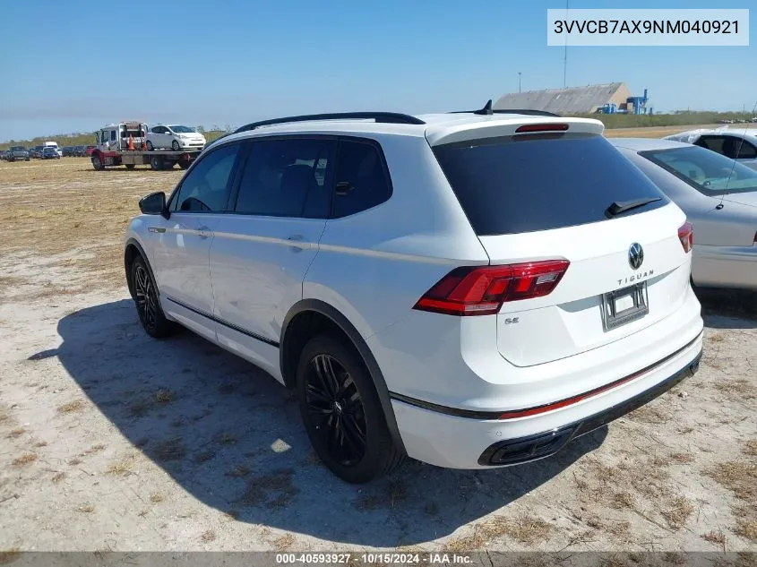 2022 Volkswagen Tiguan 2.0T Se R-Line Black VIN: 3VVCB7AX9NM040921 Lot: 40593927