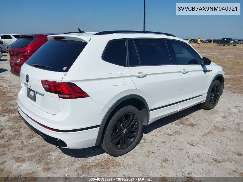 2022 Volkswagen Tiguan 2.0T Se R-Line Black VIN: 3VVCB7AX9NM040921 Lot: 40593927