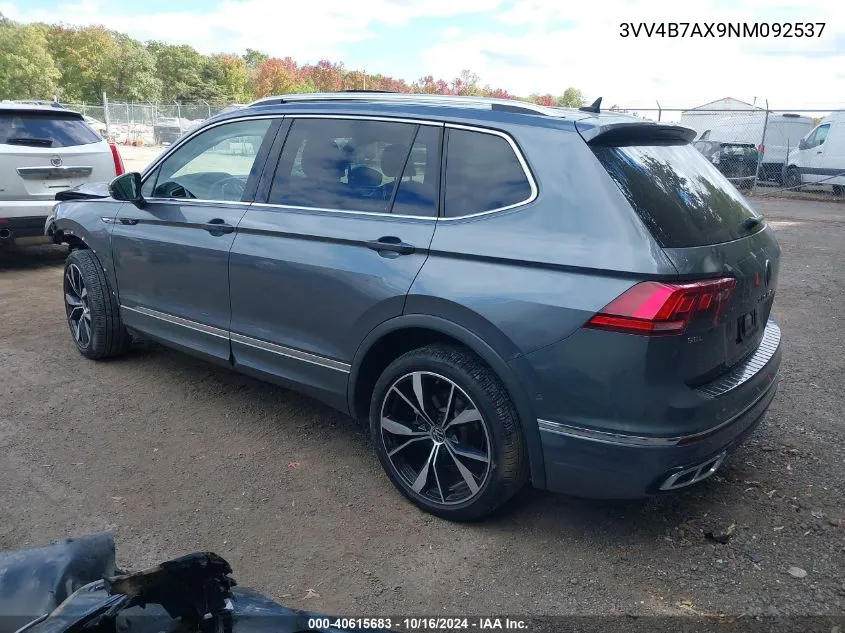 2022 Volkswagen Tiguan 2.0T Sel R-Line VIN: 3VV4B7AX9NM092537 Lot: 40615683