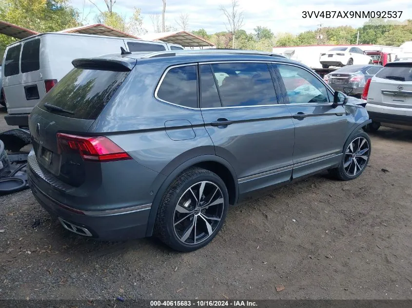 2022 Volkswagen Tiguan 2.0T Sel R-Line VIN: 3VV4B7AX9NM092537 Lot: 40615683