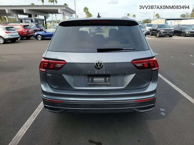 2022 Volkswagen Tiguan 2.0T Se VIN: 3VV3B7AX0NM083494 Lot: 40757242