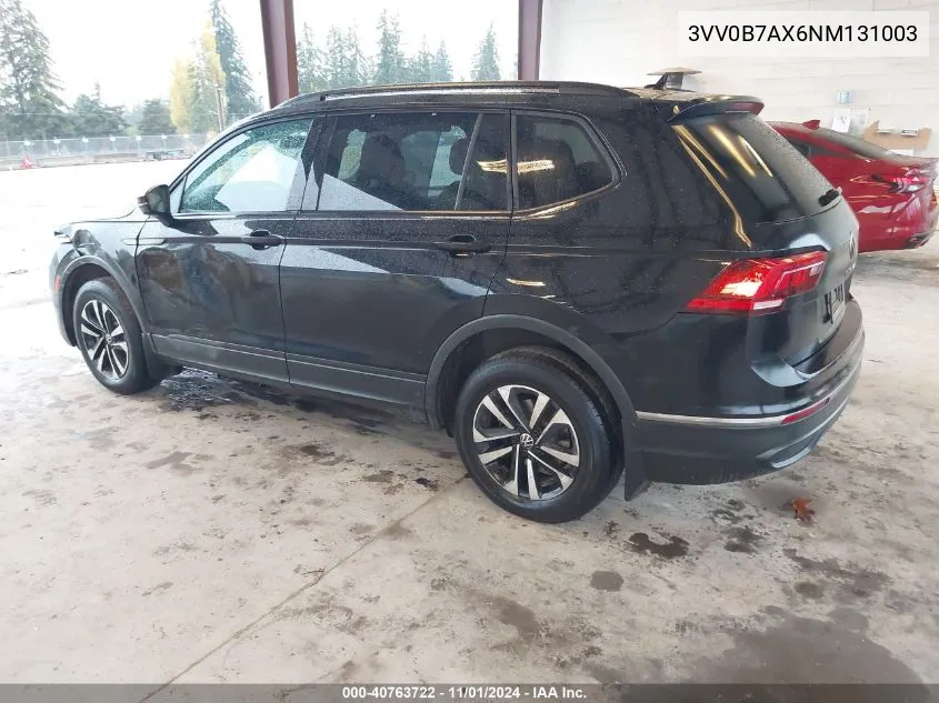 2022 Volkswagen Tiguan 2.0T S VIN: 3VV0B7AX6NM131003 Lot: 40763722