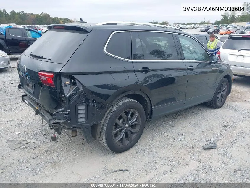 2022 Volkswagen Tiguan 2.0T Se VIN: 3VV3B7AX6NM033604 Lot: 40768681