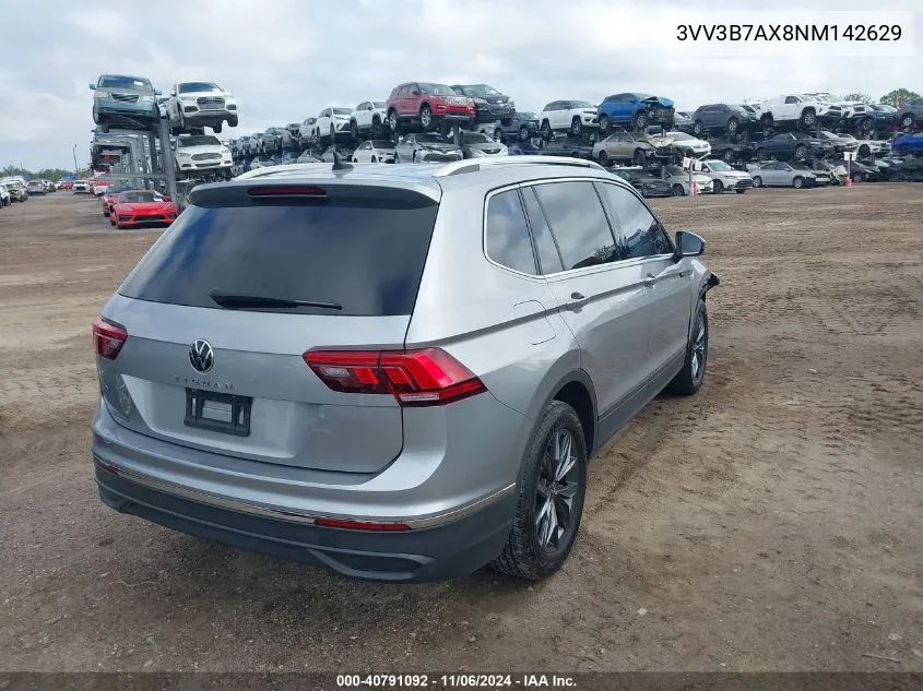 2022 Volkswagen Tiguan 2.0T Se VIN: 3VV3B7AX8NM142629 Lot: 40791092