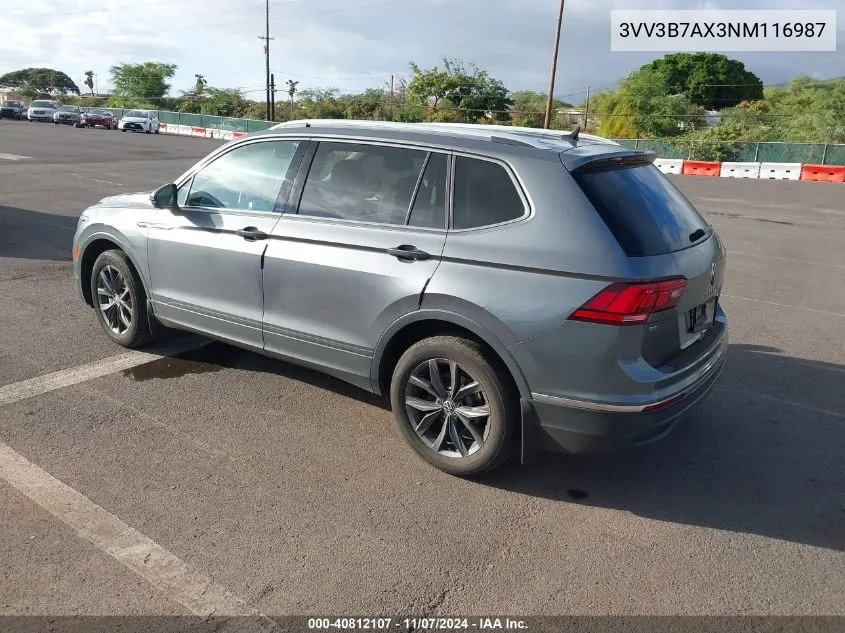 2022 Volkswagen Tiguan 2.0T Se VIN: 3VV3B7AX3NM116987 Lot: 40812107