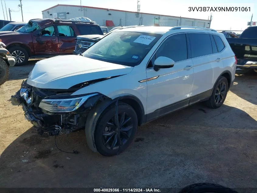 2022 Volkswagen Tiguan 2.0T Se VIN: 3VV3B7AX9NM091061 Lot: 40829366