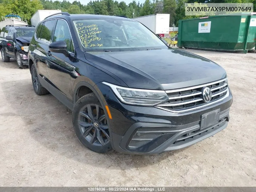 2023 Volkswagen Tiguan VIN: 3VVMB7AX9PM007649 Lot: 12076036