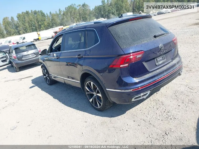 2023 Volkswagen Tiguan Sel R-Line Black VIN: 3VV4B7AX5PM002531 Lot: 12105041