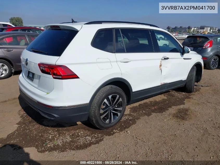 2023 Volkswagen Tiguan 2.0T S VIN: 3VVRB7AX2PM041700 Lot: 40221500