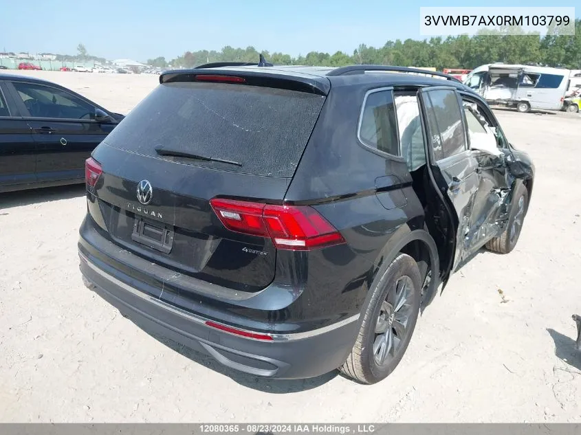 2024 Volkswagen Tiguan Se VIN: 3VVMB7AX0RM103799 Lot: 12080365