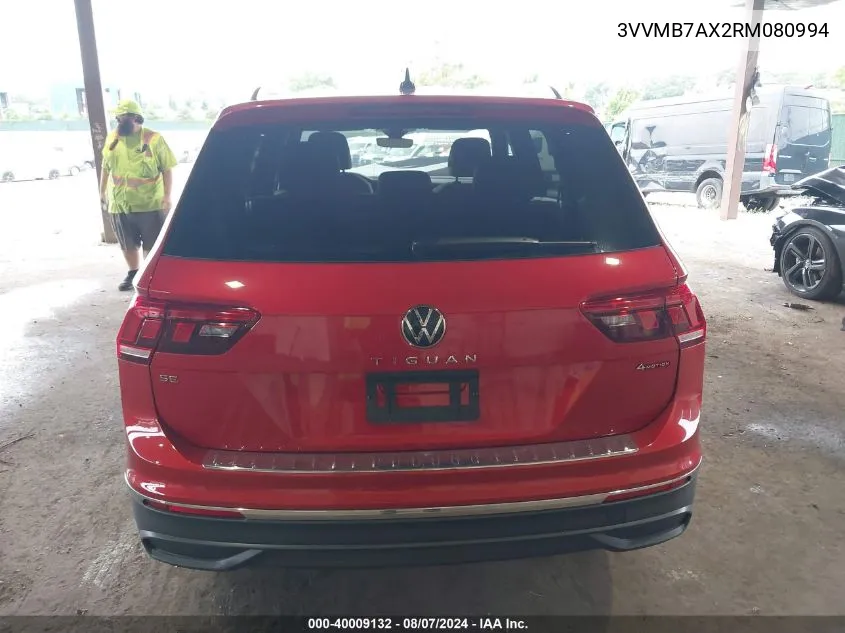 2024 Volkswagen Tiguan 2.0T Se VIN: 3VVMB7AX2RM080994 Lot: 40009132