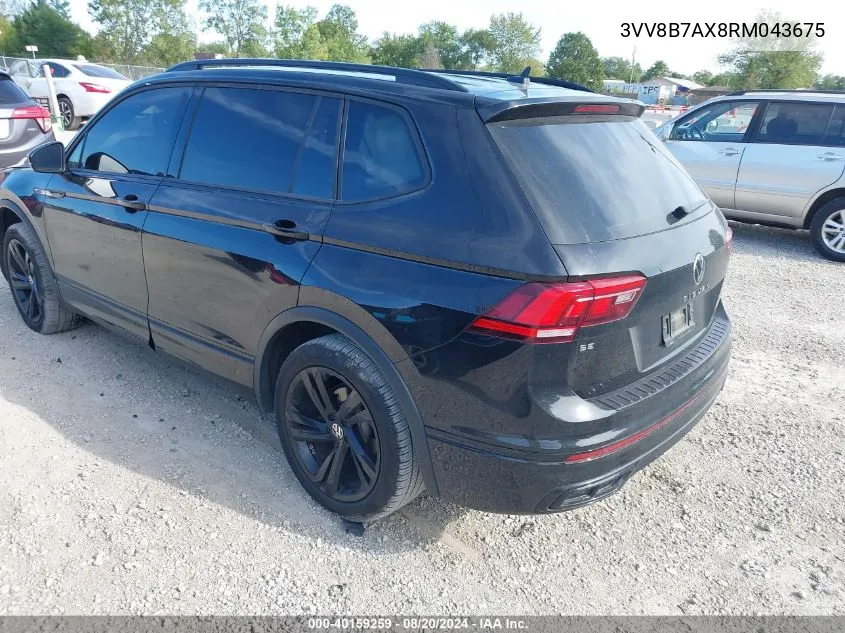 2024 Volkswagen Tiguan 2.0T Se R-Line Black VIN: 3VV8B7AX8RM043675 Lot: 40159259