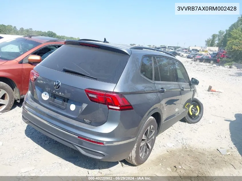 2024 Volkswagen Tiguan 2.0T S VIN: 3VVRB7AX0RM002428 Lot: 40220982