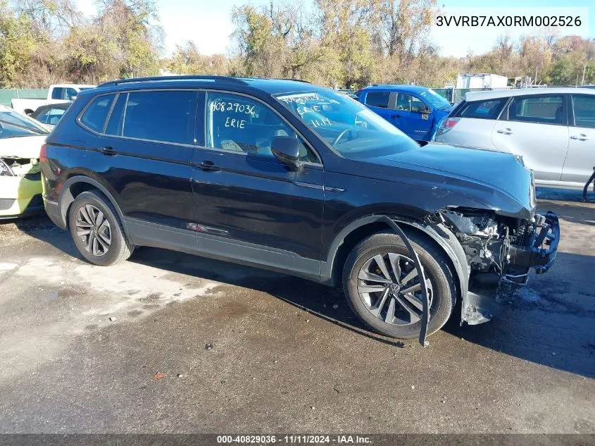 2024 Volkswagen Tiguan 2.0T S VIN: 3VVRB7AX0RM002526 Lot: 40829036